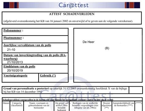 schadeattest auto belgië.